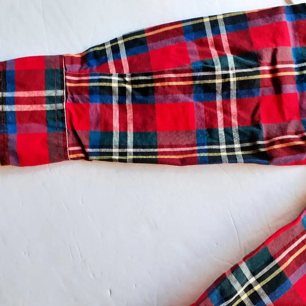 Gap Boys Shirt Button Down Red Plaid Long Sleeve Christmas Holiday XL 12